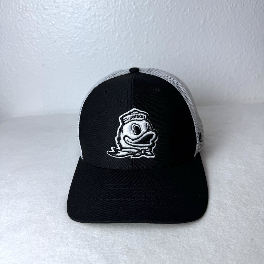 Oregon Ducks 47 Brand Adjustable Trucker Hat SnapBack Cap Black White Mesh Back